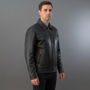 Emporio Collection Men's Faux Leather Full Zip Closure Jacket